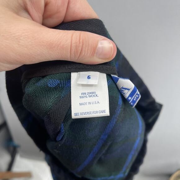 Pendleton Vest Skirt Set Womens 6 Green Blue Plaid Wool Petite Pleated Made USA - Picture 12 of 16